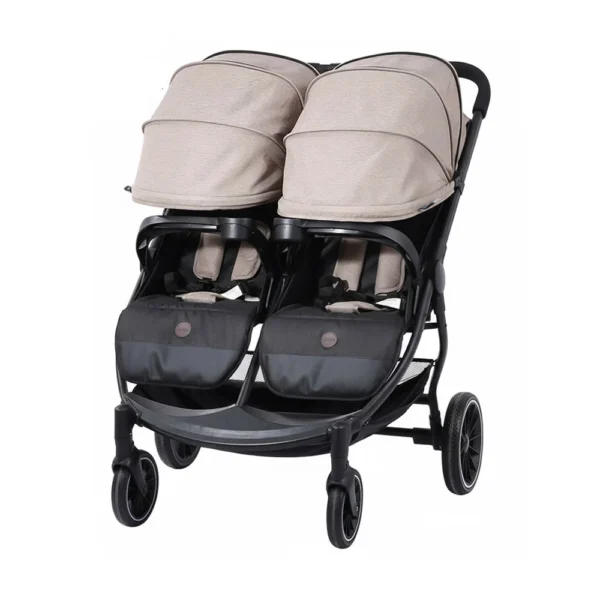 کالسکه دوقلو نوزاد کیدیلو Kidilo مدل LB100 رنگ کرم