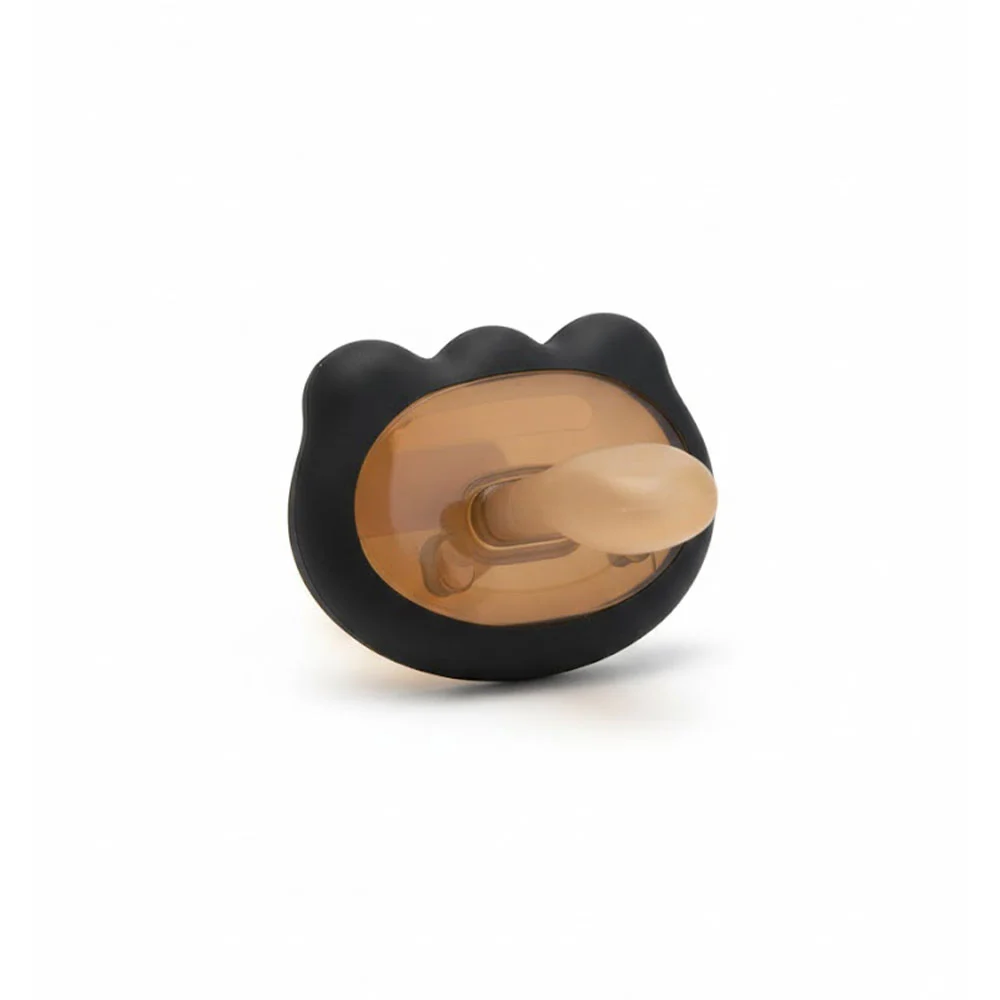پستانک سیلیکونی بیبی کرون Baby Crown با قاب و بند سیلیکونی رنگ مشکی
