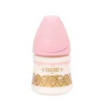 شیشه شیر سری گرد 150 میل سواوینکس Suavinex طرح وینتیج رنگ صورتی