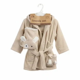 ست حوله نوزاد 5 تکه مادرکر Mothercare طرح تدی رنگ کرم