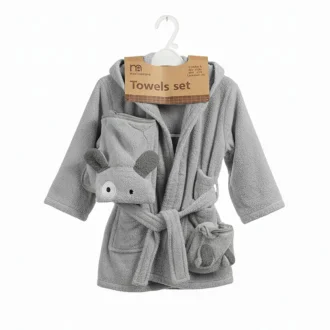 ست حوله نوزاد 5 تکه مادرکر Mothercare طرح تدی رنگ طوسی