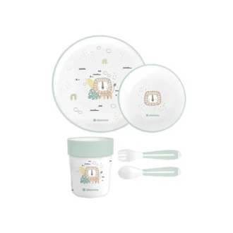 ست ظرف غذا ملامین 5 تکه کیکابو Kikkaboo طرح Savanna Green