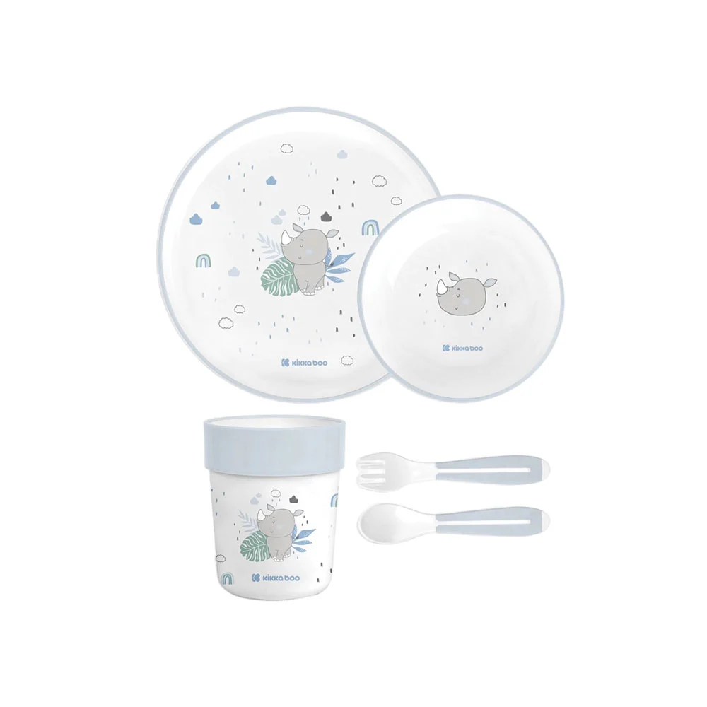 ست ظرف غذا ملامین 5 تکه کیکابو Kikkaboo طرح Savanna Blue