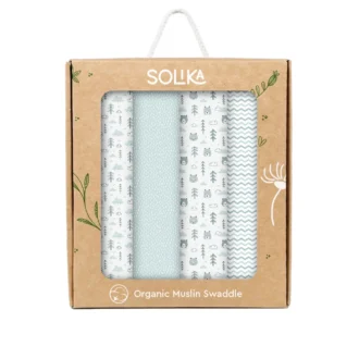 دستمال خشک کن نوزاد سلیکا وود Solika Wood تدی و جنگل سبز