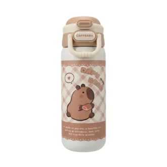 فلاسک آب استیل کاپی بارا CapyBara حجم 490 میلی لیتر رنگ کرم
