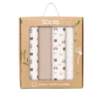 دستمال خشک کن نوزاد سلیکا وود Solika Wood تدی و ماشین بژ