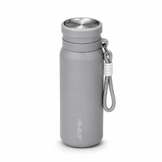 فلاسک آب استیل Hs-Cup حجم 800 میلی لیتر رنگ طوسی